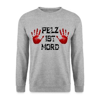 Pelz ist Mord - Unisex Pullover - Weißgrau meliert - Vorne - Alina (178cm) & Michal (187cm)