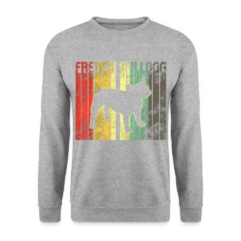 French Bulldog - Unisex Sweatshirt - salt & pepper - Front - Alina (178cm) & Michal (187cm)