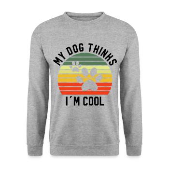 My Dog Things In Cool Dog - Unisex Sweatshirt - salt & pepper - Front - Alina (178cm) & Michal (187cm)
