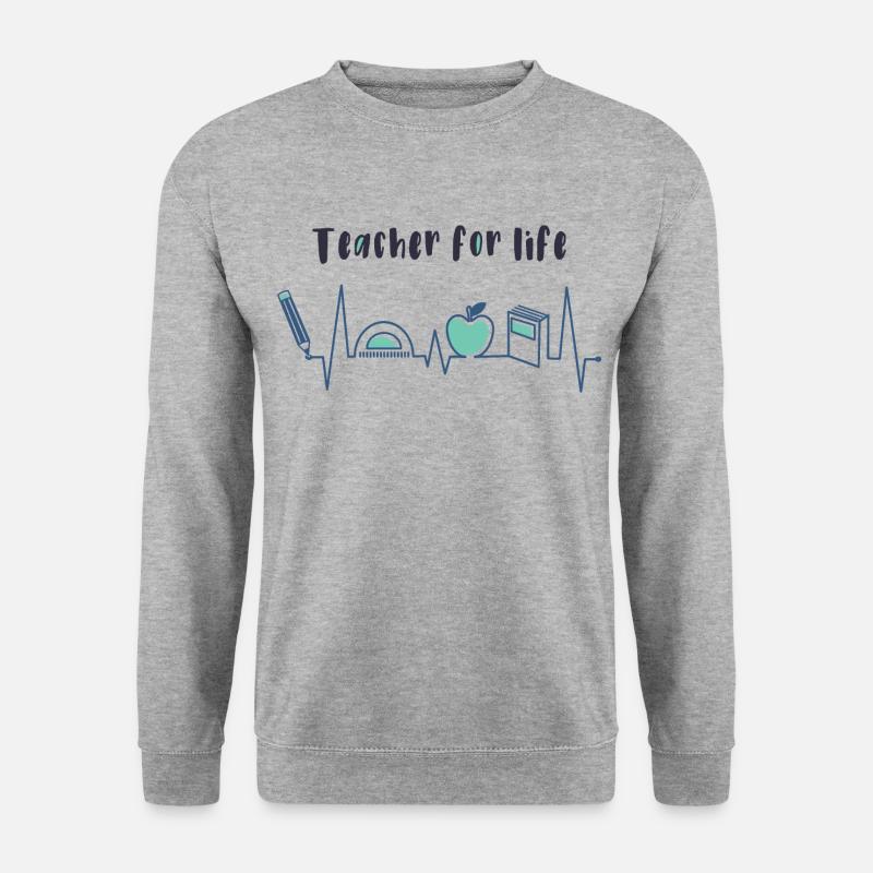 Lehrer fürs Leben, Lehrerin fürs Leben - Unisex Pullover - Weißgrau meliert