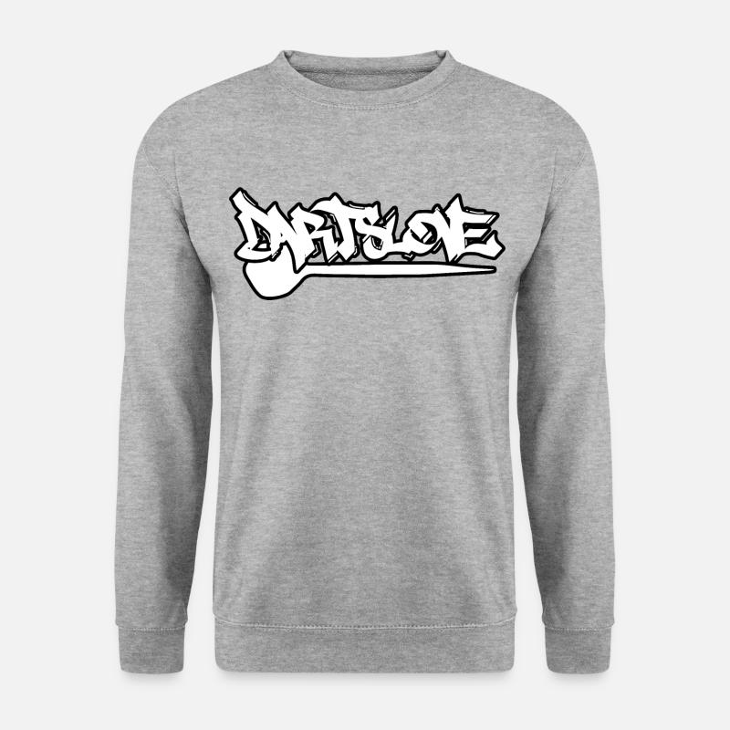 Dartslove_black - Unisex Pullover - Weißgrau meliert