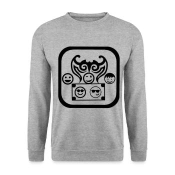 Crazy boys - Unisex Sweatshirt - salt & pepper - Front - Alina (178cm) & Michal (187cm)