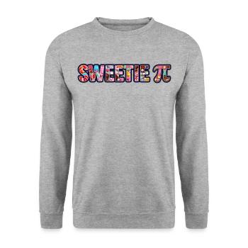 Sweetie pi – Candy-Filled Design geek lovers gift - Unisex Sweatshirt - salt & pepper - Front - Alina (178cm) & Michal (187cm)
