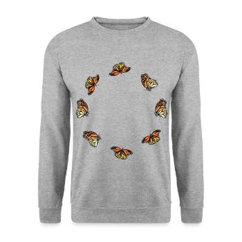 butterfly - Unisex Sweatshirt - salt & pepper - Front - Alina (178cm) & Michal (187cm)