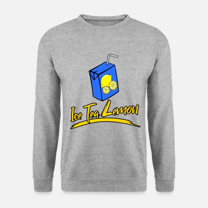 Ice Tea Zitrone coole Geschenkidee Lustig - Unisex Pullover - Weißgrau meliert