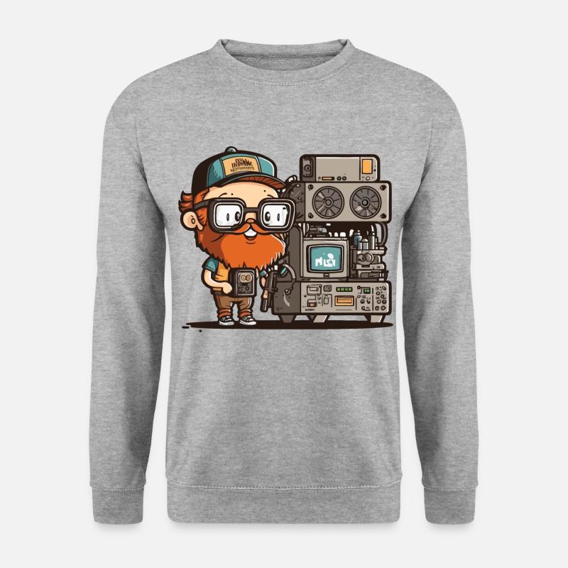 Geek-Chic - Unisex Pullover - Weißgrau meliert