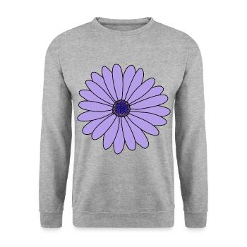 fleur fleur pourpre fleur fleur florale - Sweat-shirt Unisexe - gris chiné - Devant - Alina (178cm) & Michal (187cm)