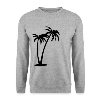 palmiers - Sweat-shirt Unisexe - gris chiné - Devant - Alina (178cm) & Michal (187cm)