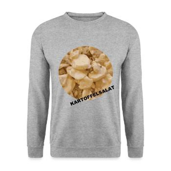 Kartoffelsalat ist lecker - Shirt - Unisex Pullover - Weißgrau meliert - Vorne - Alina (178cm) & Michal (187cm)