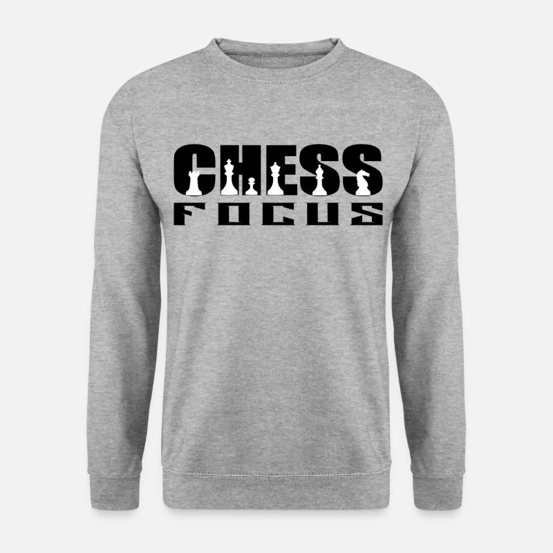 Chess Focus - Unisex Pullover - Weißgrau meliert