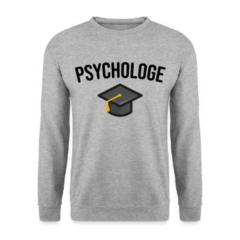 Psychologe Studium Abschluss - Unisex Pullover - Weißgrau meliert - Vorne - Alina (178cm) & Michal (187cm)