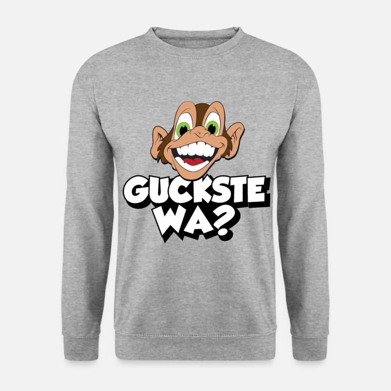 guckste wa? - Unisex Pullover - Weißgrau meliert