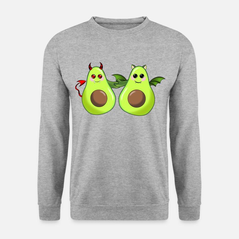 Avocado Freunde - Unisex Pullover - Weißgrau meliert