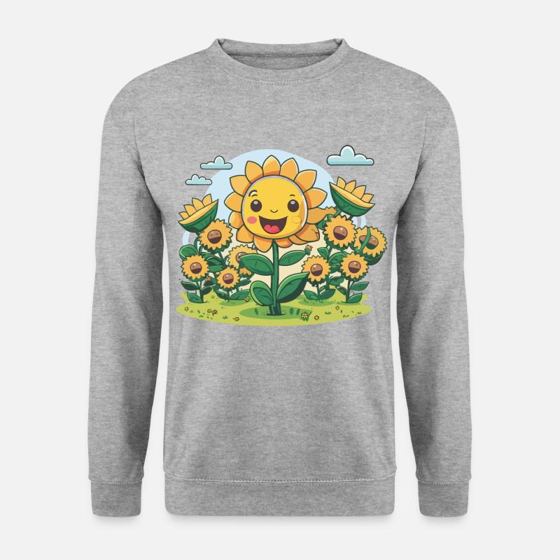 Sonnige Felder - Unisex Pullover - Weißgrau meliert