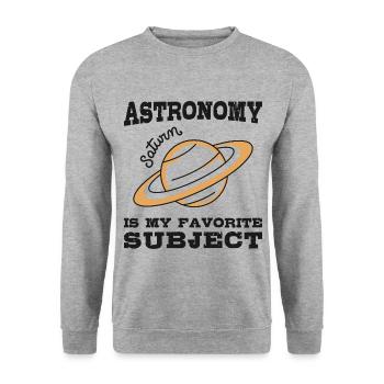 L’astronomie est mon sujet de prédilection, la planète Saturne - Sweat-shirt Unisexe - gris chiné - Devant - Alina (178cm) & Michal (187cm)