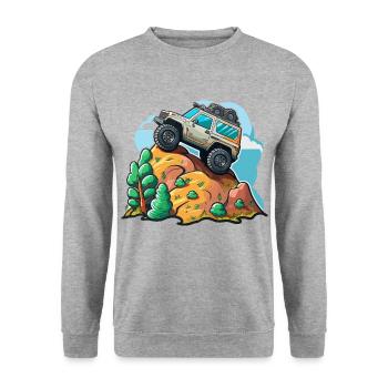 The Off-Road Climber - Unisex Sweatshirt - salt & pepper - Front - Alina (178cm) & Michal (187cm)