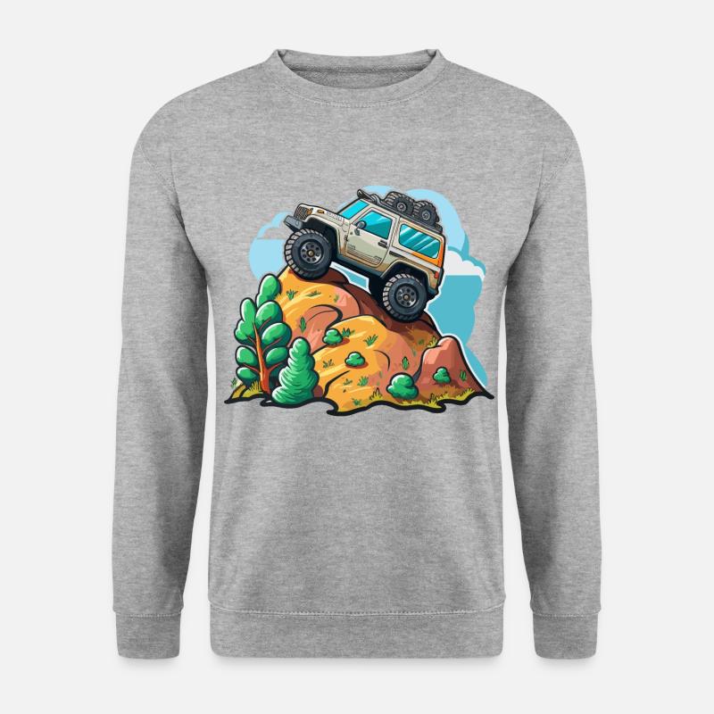 Der Offroad-Kletterer - Unisex Pullover - Weißgrau meliert
