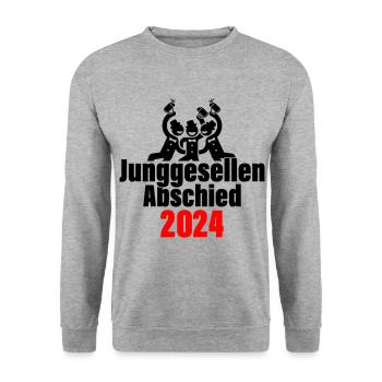 Junggesellenabschied 2024 - Unisex Pullover - Weißgrau meliert - Vorne - Alina (178cm) & Michal (187cm)