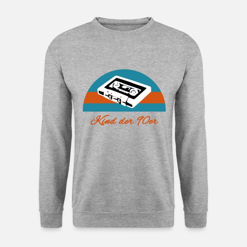 Kind der 90er Kassette - Unisex Pullover - Weißgrau meliert