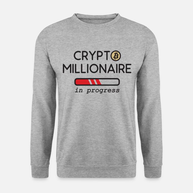 Krypto Millionär in Bearbeitung - Unisex Pullover - Weißgrau meliert