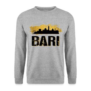 Bari Italie Ville Skyline Patrie Amour Or - Sweat-shirt Unisexe - gris chiné - Devant - Alina (178cm) & Michal (187cm)