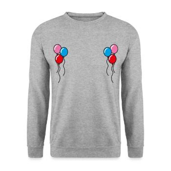 Luftballons Geschenkidee - Unisex Pullover - Weißgrau meliert - Vorne - Alina (178cm) & Michal (187cm)