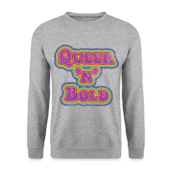 Queer 'n' Bold Rainbow Vintage - Unisex Sweatshirt - salt & pepper - Front - Alina (178cm) & Michal (187cm)