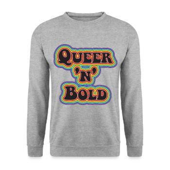 Queer 'n' Bold Rainbow black - Unisex Sweatshirt - salt & pepper - Front - Alina (178cm) & Michal (187cm)