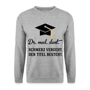 drmeddent - Unisex Pullover - Weißgrau meliert - Vorne - Alina (178cm) & Michal (187cm)