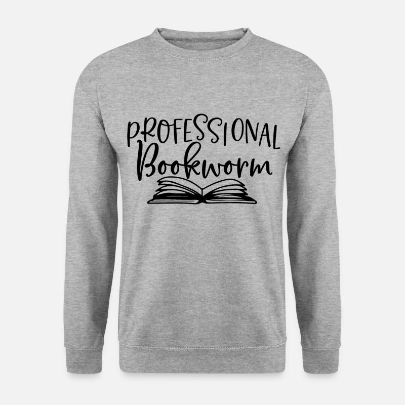 Professioneller Bücherwurm - Unisex Pullover - Weißgrau meliert