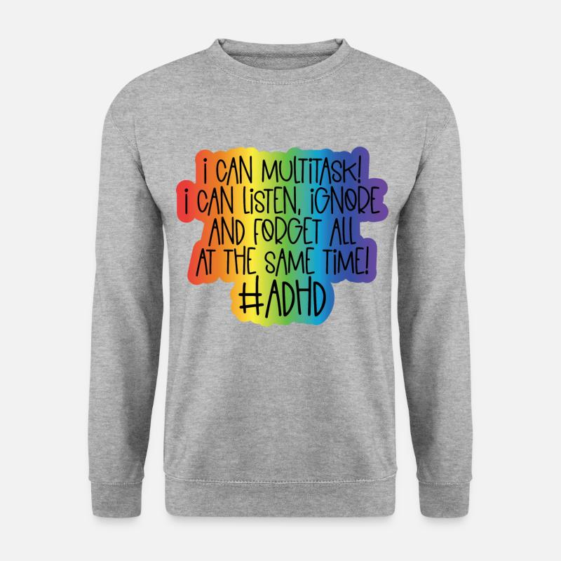 ADHS - Unisex Pullover - Weißgrau meliert