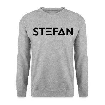 First name Stefan - Unisex Sweatshirt - salt & pepper - Front - Alina (178cm) & Michal (187cm)