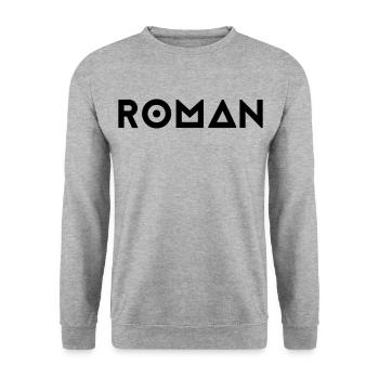 Prénom Roman - Sweat-shirt Unisexe - gris chiné - Devant - Alina (178cm) & Michal (187cm)