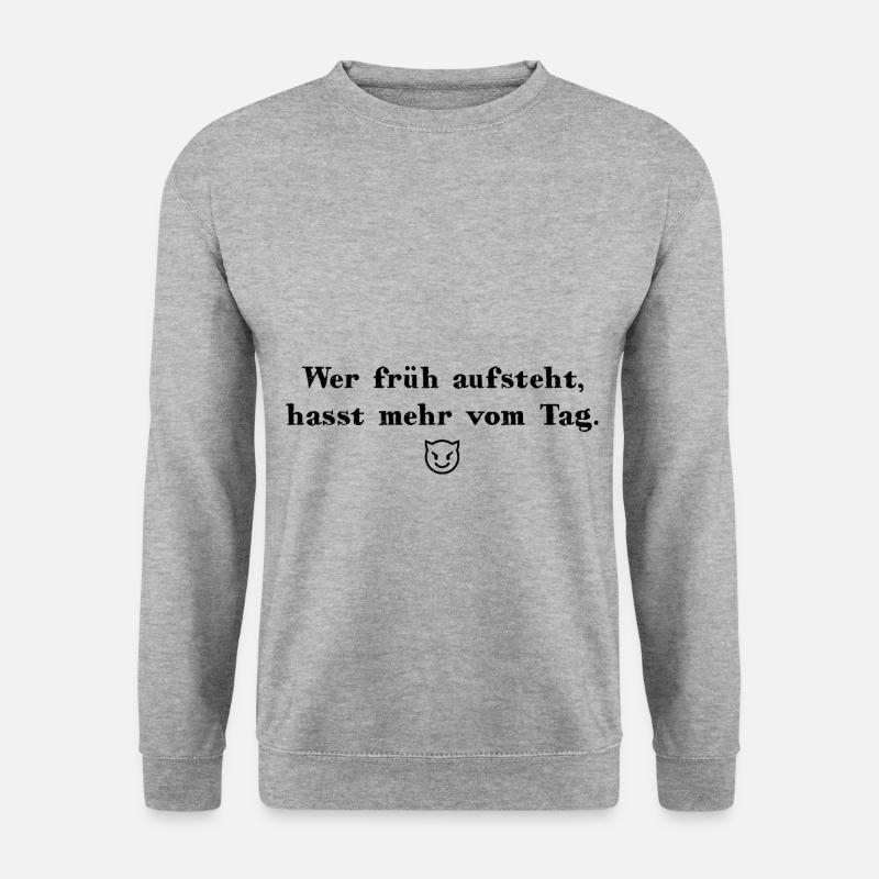 Morgenmuffel launisch aufstehen Zicke Spruch - Unisex Pullover - Weißgrau meliert