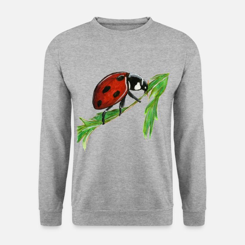 Marienkäfer - Unisex Pullover - Weißgrau meliert