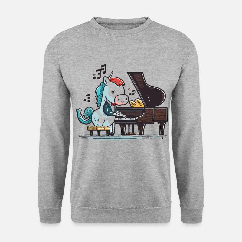 Einhorn-Melodie - Unisex Pullover - Weißgrau meliert