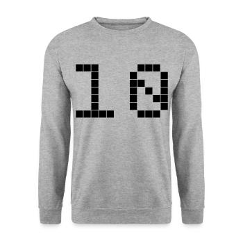 Number 10 - Unisex Sweatshirt - salt & pepper - Front - Alina (178cm) & Michal (187cm)