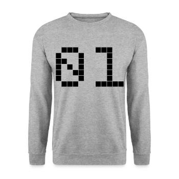 01 - Team - Crew - Unisex Sweatshirt - salt & pepper - Front - Alina (178cm) & Michal (187cm)