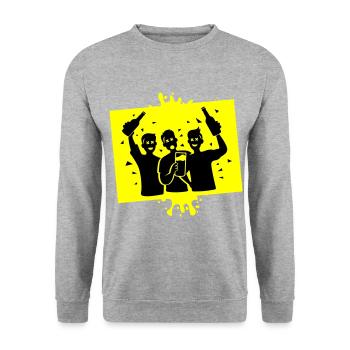 Party Junggesellenabschied Team - Unisex Pullover - Weißgrau meliert - Vorne - Alina (178cm) & Michal (187cm)