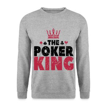 Poker King - Play Poker Gift - Unisex Sweatshirt - salt & pepper - Front - Alina (178cm) & Michal (187cm)