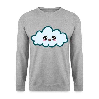 Cloud Sweet Kawaii - Unisex Sweatshirt - salt & pepper - Front - Alina (178cm) & Michal (187cm)