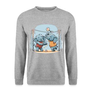 Elephant Spike - Unisex Sweatshirt - salt & pepper - Front - Alina (178cm) & Michal (187cm)