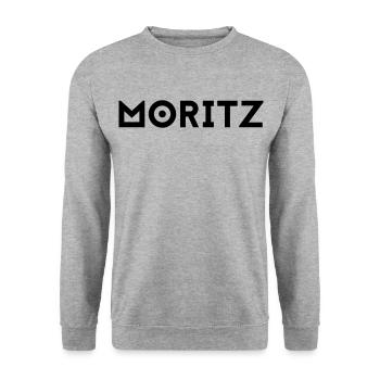 Vorname Moritz - Unisex Pullover - Weißgrau meliert - Vorne - Alina (178cm) & Michal (187cm)