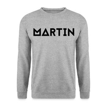 Prénom Martin - Sweat-shirt Unisexe - gris chiné - Devant - Alina (178cm) & Michal (187cm)