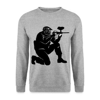 Paintball - Sweat-shirt Unisexe - gris chiné - Devant - Alina (178cm) & Michal (187cm)