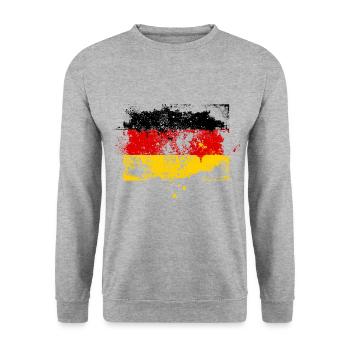 Allemagne style de graffiti grunge flag - Sweat-shirt Unisexe - gris chiné - Devant - Alina (178cm) & Michal (187cm)