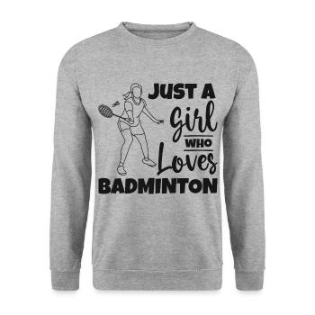 ballsport Badminton Federball verein - Unisex Pullover - Weißgrau meliert - Vorne - Alina (178cm) & Michal (187cm)
