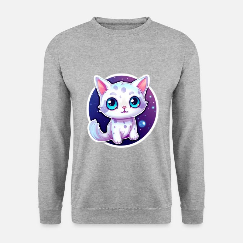 « Kitty dans l’espace! » - Sweat-shirt Unisexe - gris chiné