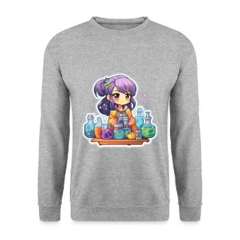 Alchemy Delight - Unisex Pullover - Weißgrau meliert - Vorne - Alina (178cm) & Michal (187cm)