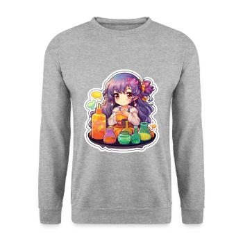 Alchemy in Color - Unisex Pullover - Weißgrau meliert - Vorne - Alina (178cm) & Michal (187cm)